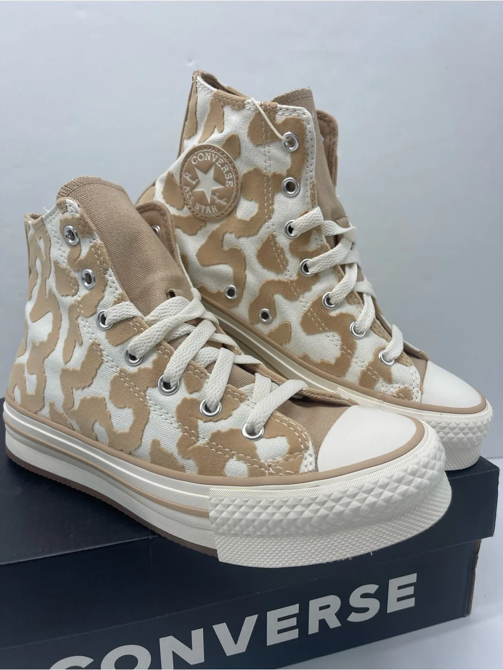 Converse WMNS CTAS EVA LIFT HI EGRET/WARM QUARRY/EGRET A11112C Platform Sneakers